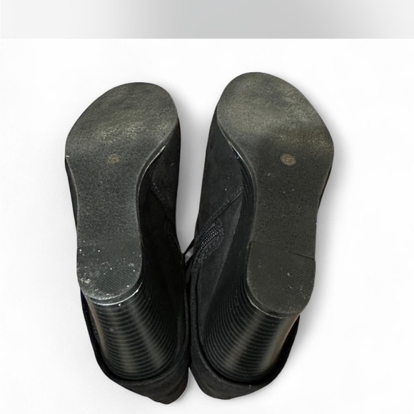 Arizona Jean Company Black Suede Wedge Booties - Picture 3 of 5